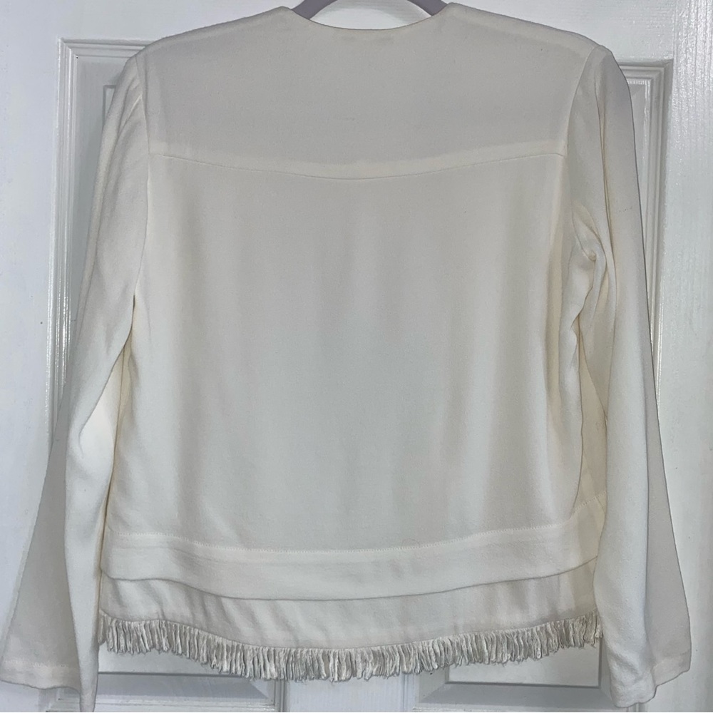 Ella Moss open lightweight jacket with fringe hem women’s small - Picture 7 of 12